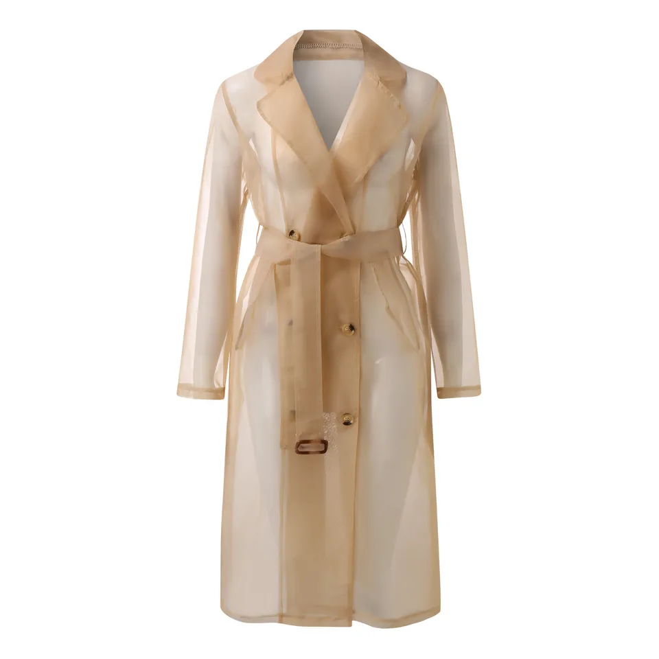 Womens Lightweight Mesh Long Sleeve Buttoned Overcoat
