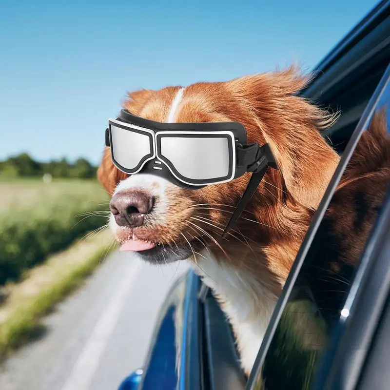 

Солнцезащитные очки для домашних животных, солнцезащитные очки для собак с регулируемыми ремешками, ветрозащитные противотуманные пылезащитные очки для собак