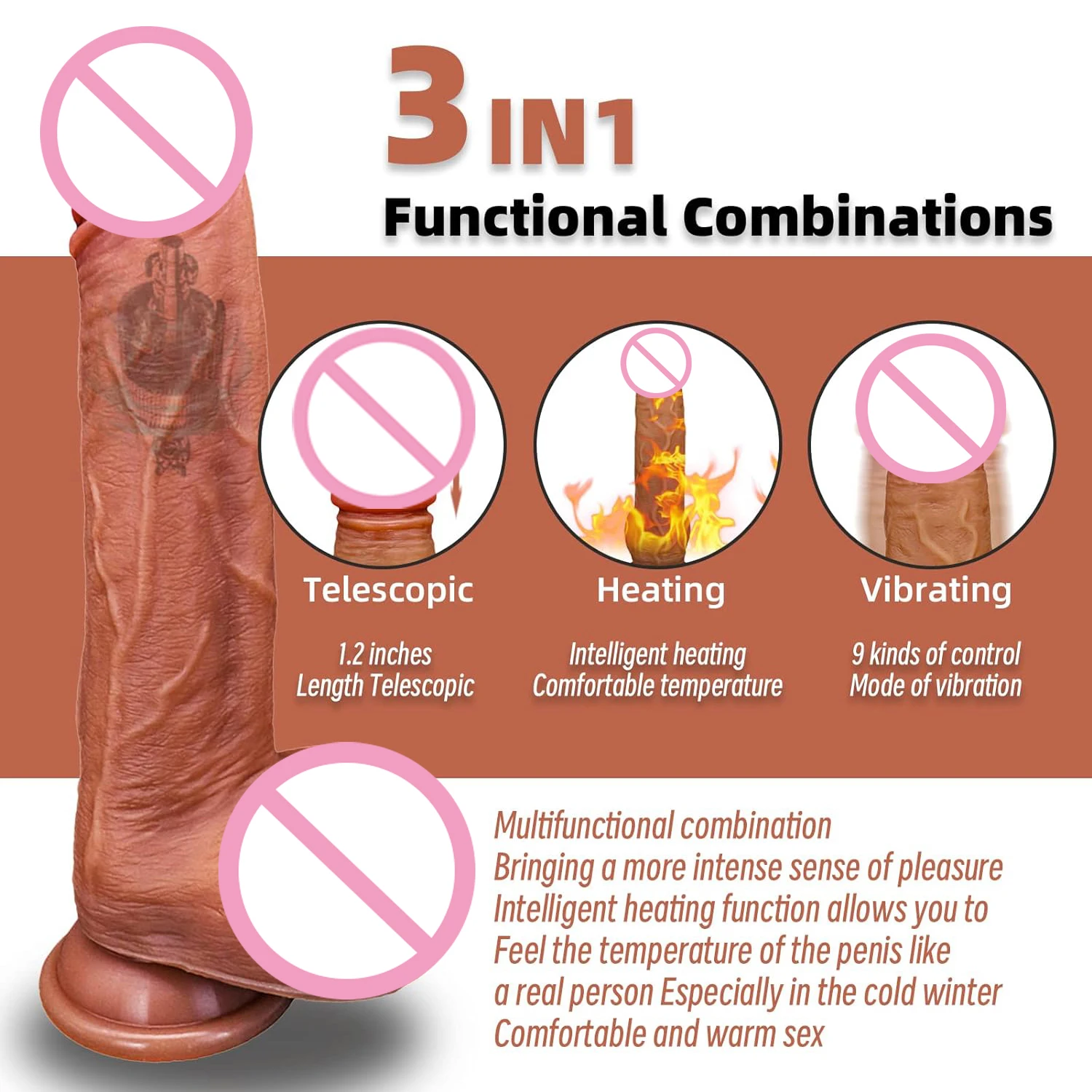 Thrusting Realistic Dildo Vibrator 2
