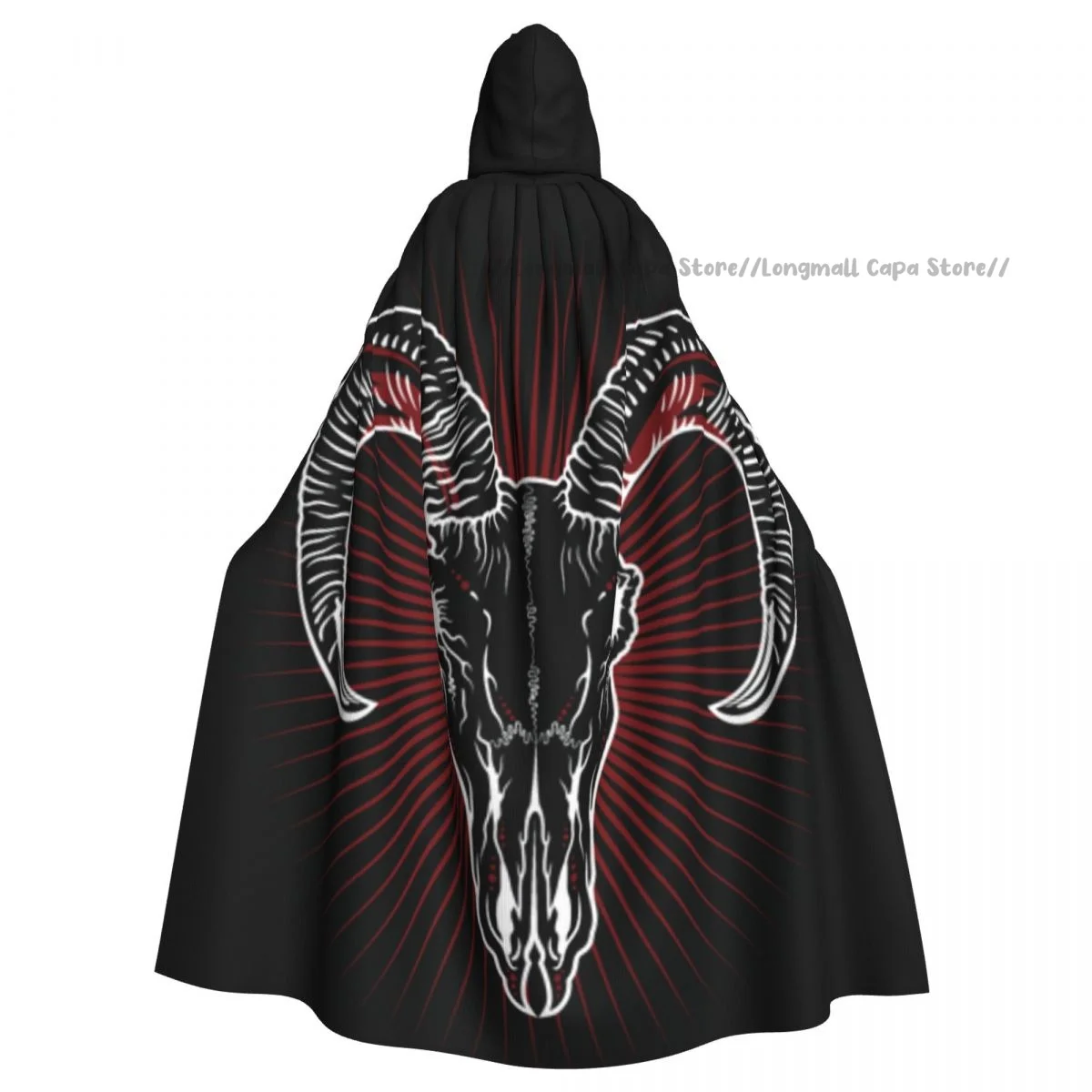 

Witch Cloak Horned Sheep Skull Halloween Cosplay Costume Unisex Adult Cloak Retro Ages Cape