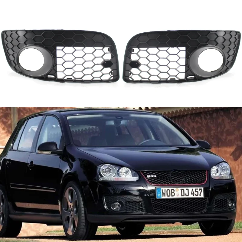 Car Left Right Front Bumper Fog Lights Lamp Grille Grill