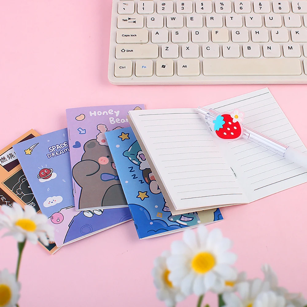 2Pcs Mini Notebook 16sheets Portable Pocket Notepad Daily Weekly Agenda Cute Planners Book Stationery Office School Supplies