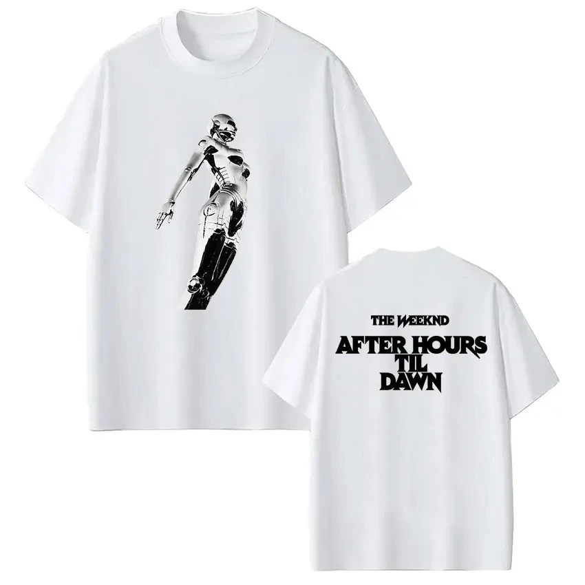 패션 캐주얼 티셔츠 스트리트웨어 The Weeknd After Hours Til Dawn Tour 2026 그래픽 T 셔츠 유니섹스 힙합 반소매 티셔츠