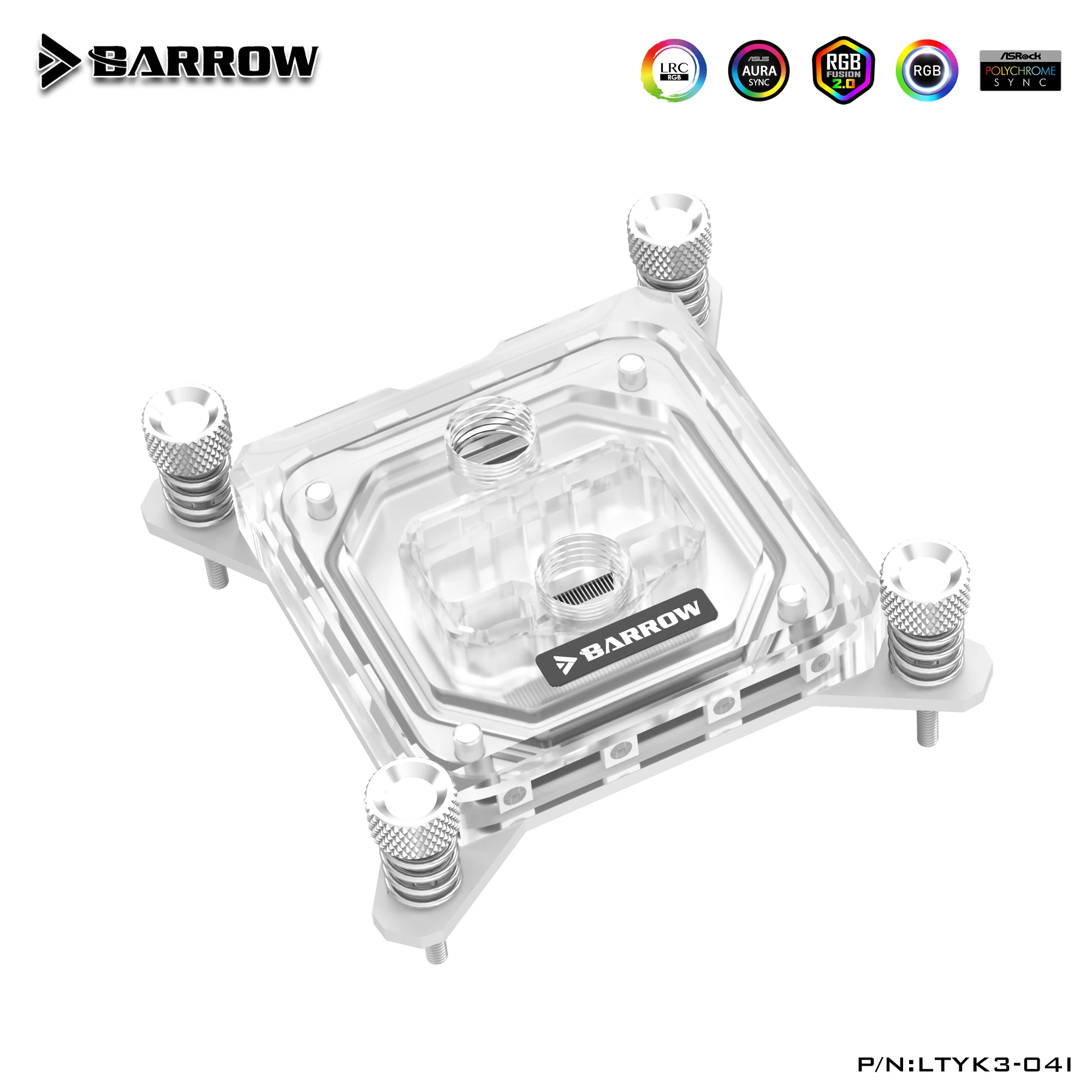 Barrow Aurora 5v Acrílico Cpu Water Block Compatível para Lga 1700120020112066115x Preto Branco Ltyk304i - Imagem 4