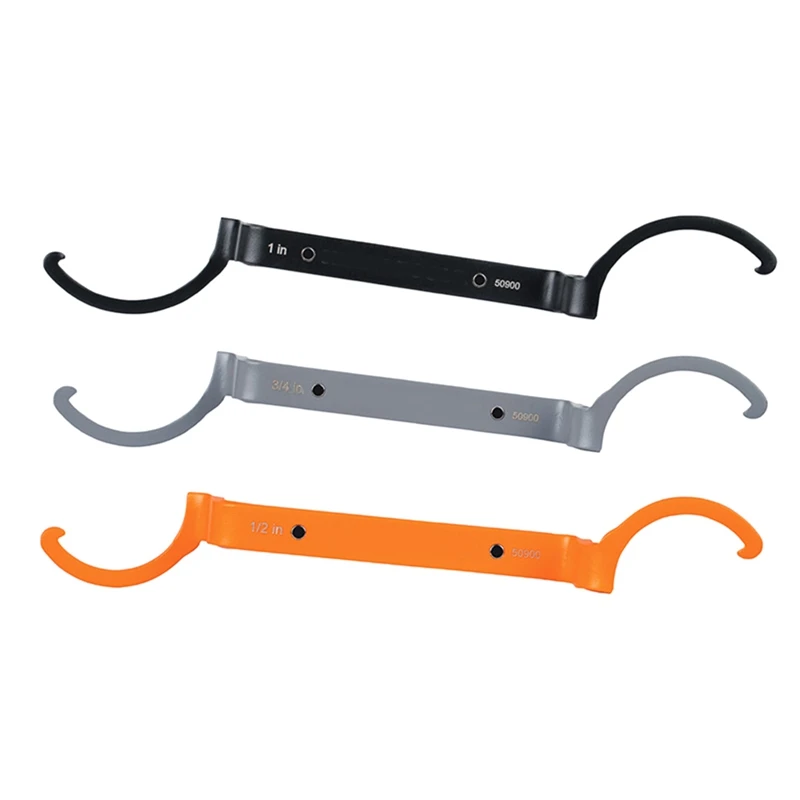 

3-Piece Conduit Lockout Wrench Set, Tighten And Loosen Locknuts In Tight Spaces, 1/2, 3/4 And 1-Inch, Offset Bends 50900 Durable