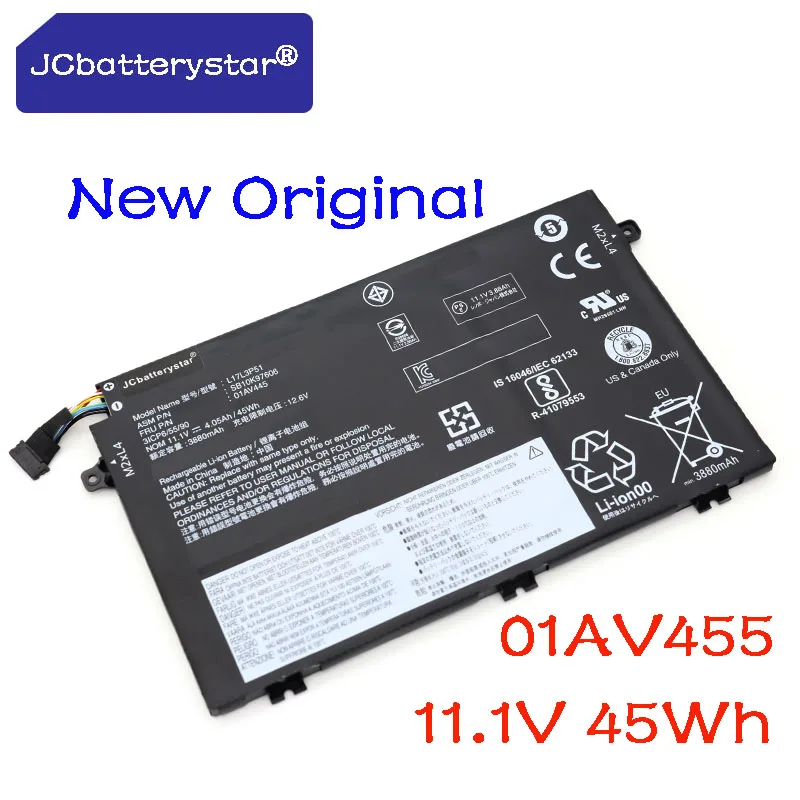 

JC high quality L17M3P52 Laptop Battery for Lenovo ThinkPad E480 E485 E490 E580 E585 E590 R480 R580 L17C3P51 L17M3P51 01AV445