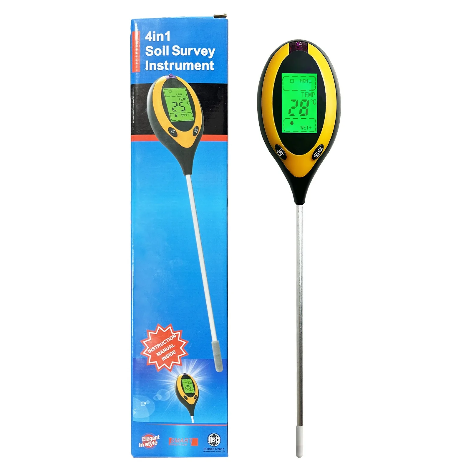 Soil PH Tester 4 in 1 PH Light Moisture Acidity Tester Soil Moisture Meter Plant Kit for Flowers soil tester