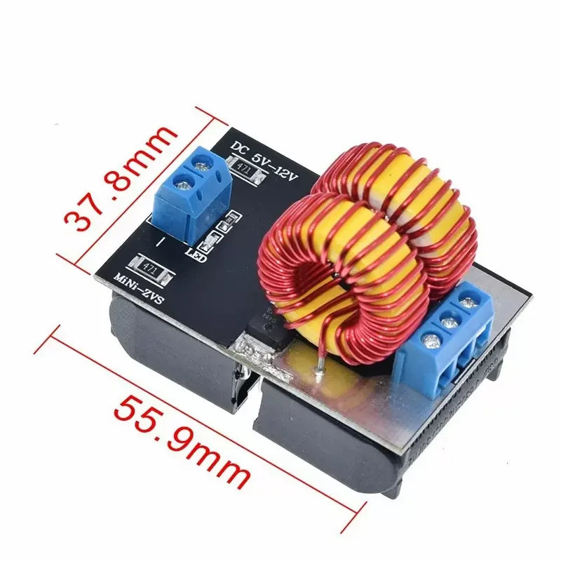DC 5V-12V 120W Mini ZVS Induction Heating Power Module Tesla Jacobs Ladder With Heating Coil