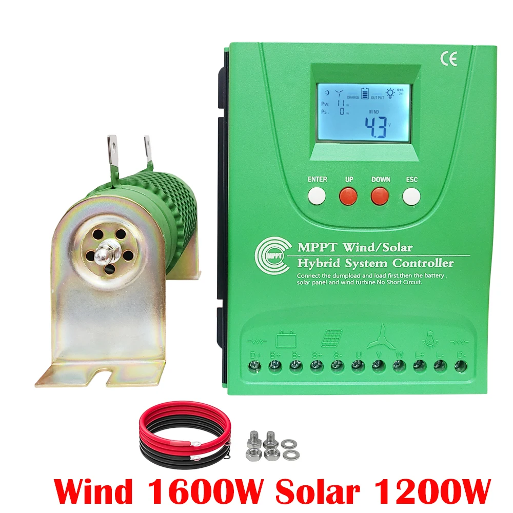 

12V 24V 48V MPPT Wind Turbine Solar Panel System Controller 2800W 2200W 2000W 1400W 1200W Hybrid Wind Solar PV Charge Controller