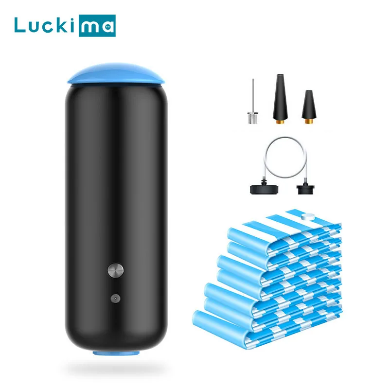 2 in 1 Electric Air Pump Vacuum Storage Bags Set for Clothes Blanket Home Travelling Space Saving Saver Bag Inflator Vacuum Pump