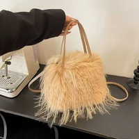 Furry Bags For Women's Fashion Women's Fur Tote Bags Y2K Handbag Versatile Designer Luxury Furry Bags Big Handbags Crossbody