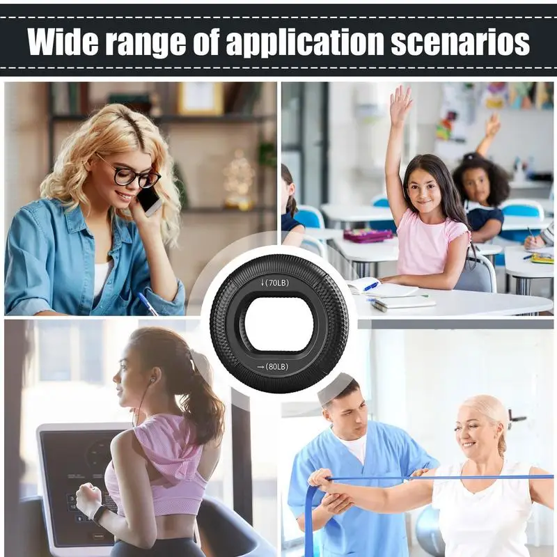 Fitness Hand Gripper Silicone Finger Gripper Ring Hand Muscle Strengthener Ring Wrist Finger Trainer Exercise Carpal Expander Workout Fitness Device