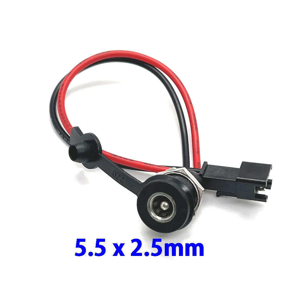 DC Power Connectors 1Pcs 5.5 x 2.1mm 5.5 x 2.5mm DC Female Jack 50V Socket Power Panel Mount Solder Connector With Cable