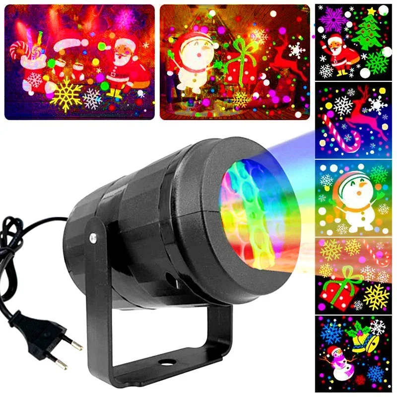 Snowflake Laser Stage Light Christmas Projector Lights LED Rotating Xmas Pattern Outdoor Holiday Party Lighting Atmosphere Lamp snowflake laser stage light christmas projector lights led rotating xmas pattern outdoor holiday party lighting atmosphere lamp