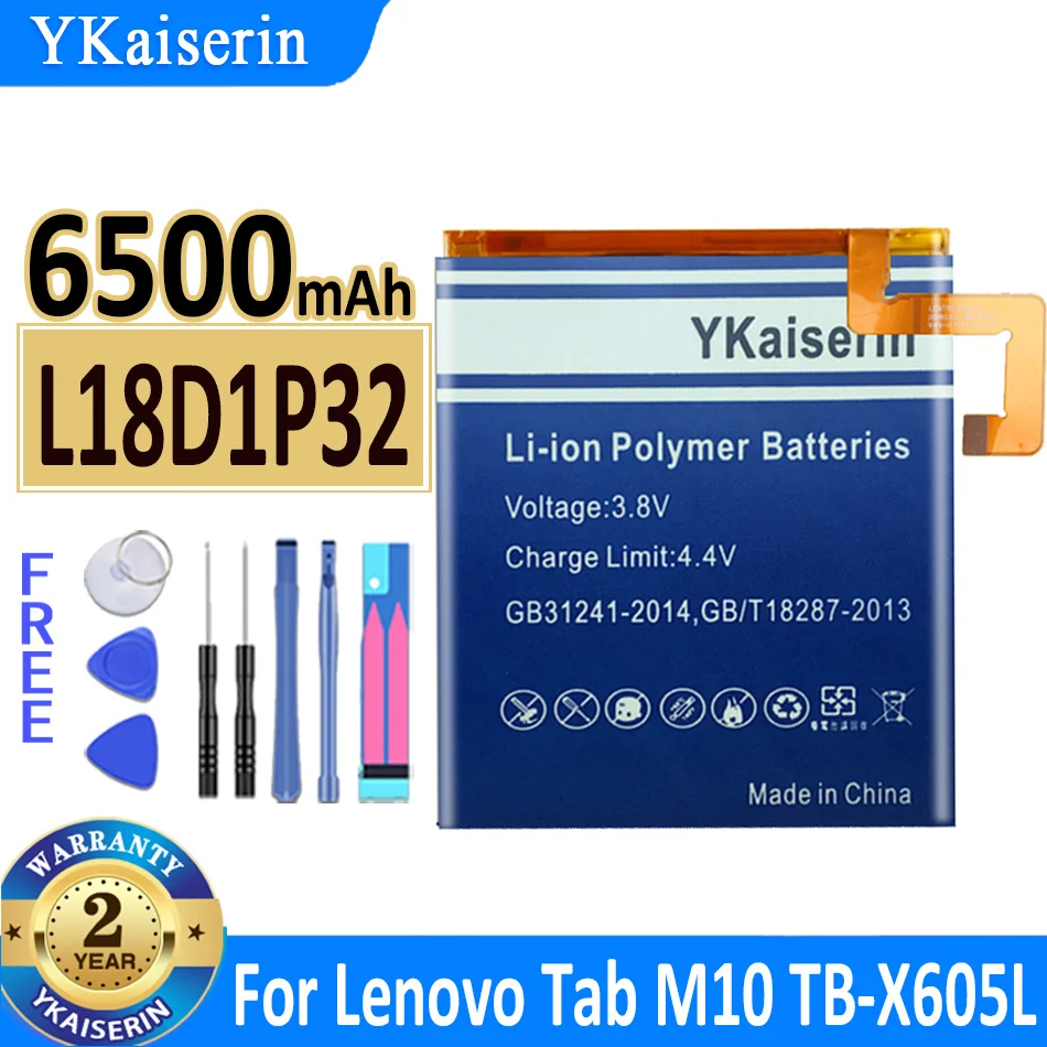 

YKaiserin Battery L19D1P32 L18D1P32 for Lenovo Tab M10 TB-X505X X505L X505F/TB-X605L TB-X605F TB-X605M TB-X505X Code Bateria