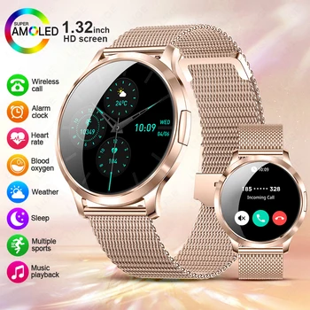 LIGE 2025 Nuovo Smart Watch per le donne AMOLED HD Screen Orologi IP68 Impermeabile Cardiofrequenzimetro Ladies Utra-sottile Smartwatch