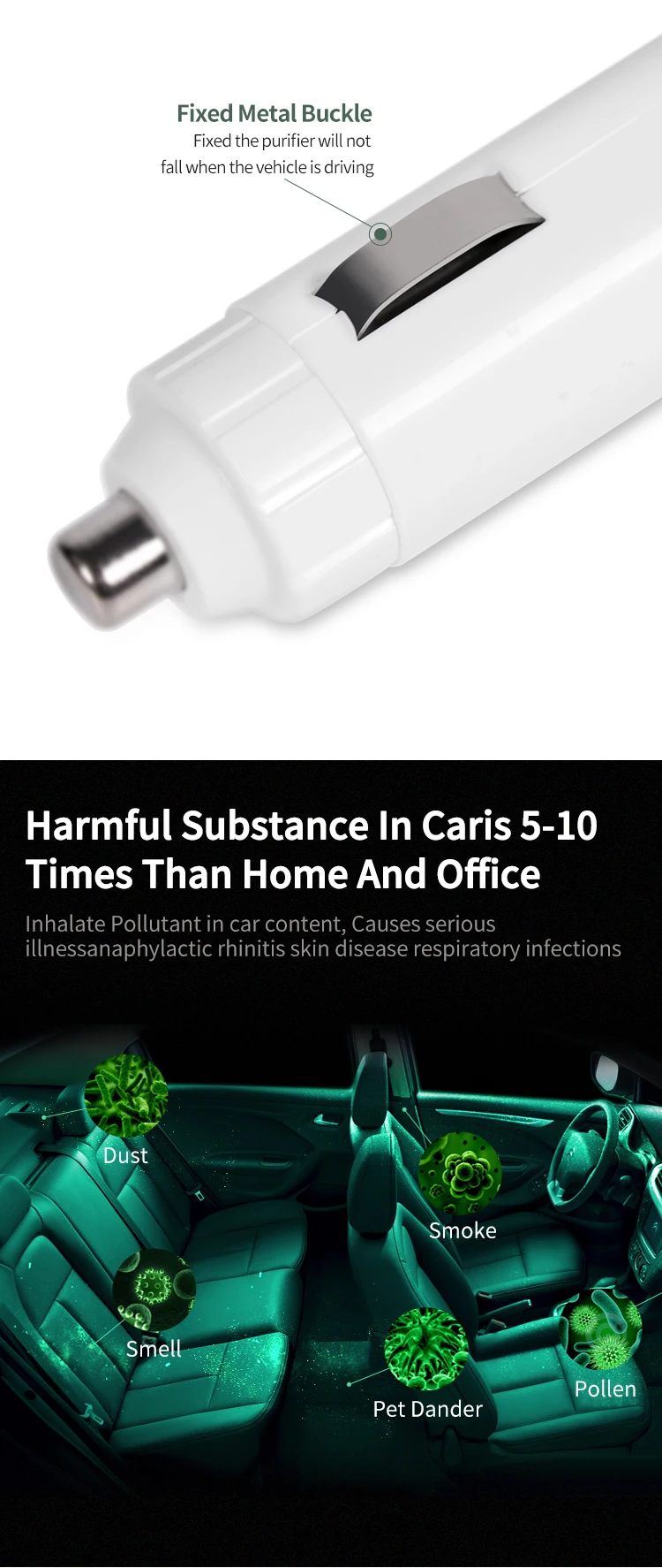 Description Picture 4 of itemFactory Manufacturers negative ions Car Air Purifier Fresh Car Air