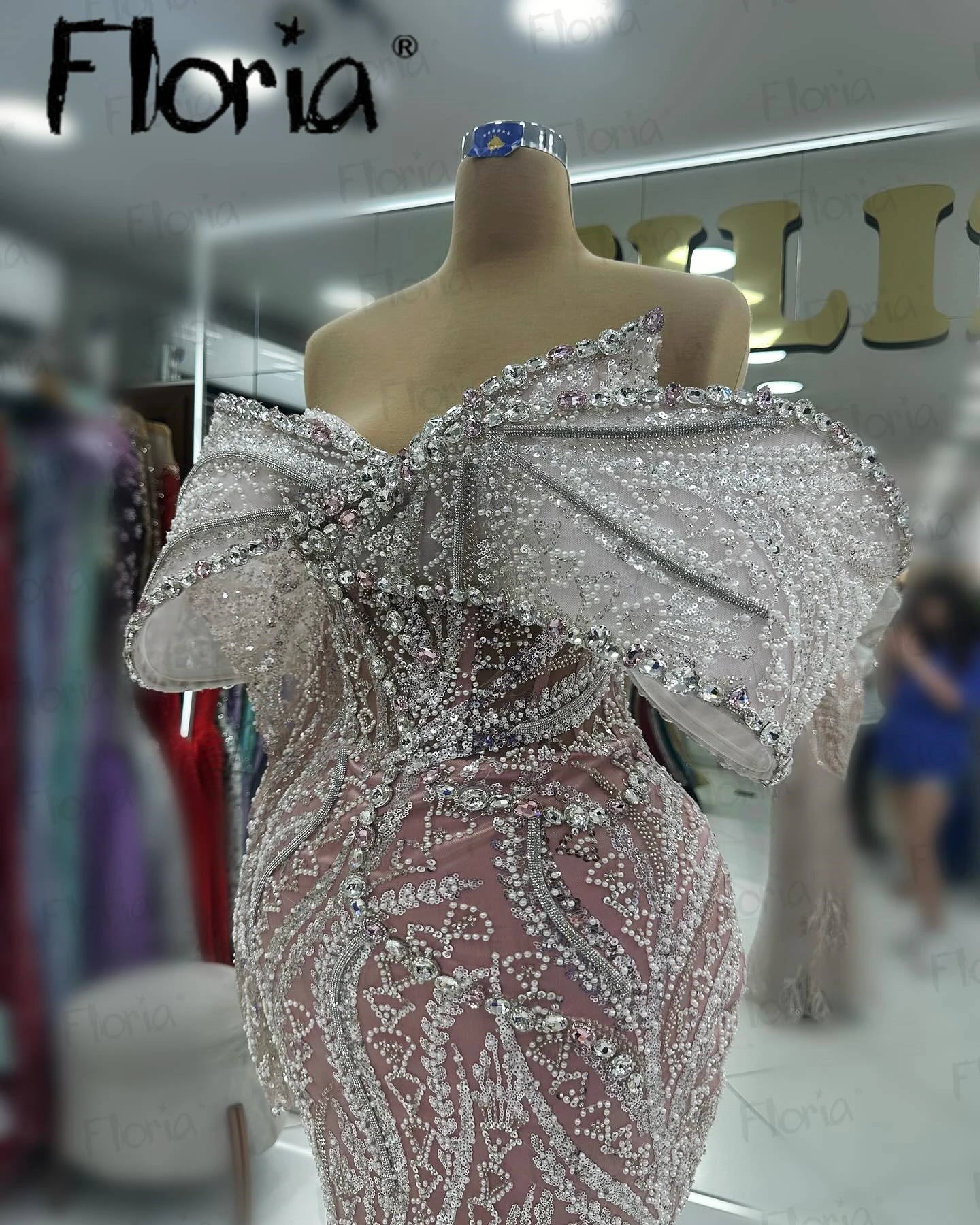 

Abendkleider Dusty Pink Off Shoulder Evening Dress Arabic Robe Soirée Female Customize Wedding Evening Night Dress Dinner Dress