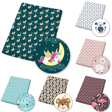 

Cartoon Polyester Cotton Fabric By The Yard Cute Animals Printed Cloth Sheet Handmade Crafts DIY Masks Supplies 45*145CM 1PC