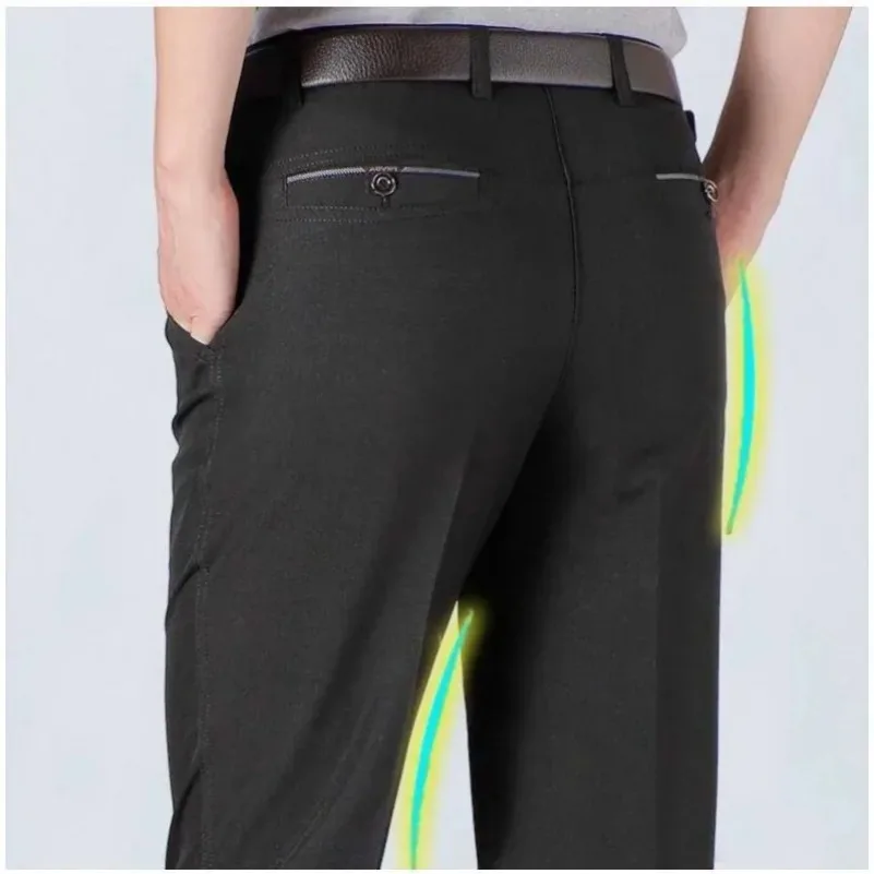 New Design Autumn Men Casual Fashion Pants Thick Loose Male Pant High Waist Straight Trousers Business Man Plus Size 28-40 3