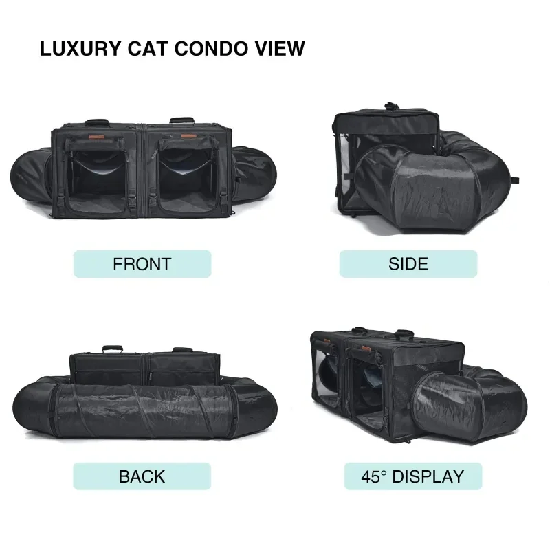 Cat Carrier Backpacks With 2 Side Expandable Cat Play Tunnel Twice The Space For Perfect Dog Travel Bag (with Tunnel)