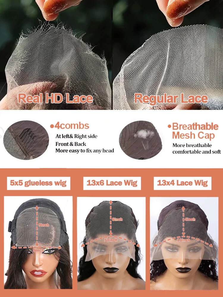 30 40 Inch Bone Straight Human Hair Lace Frontal Wigs Brazilian 13x4 13x6 Hd Lace Front Human Hair Wigs For Women