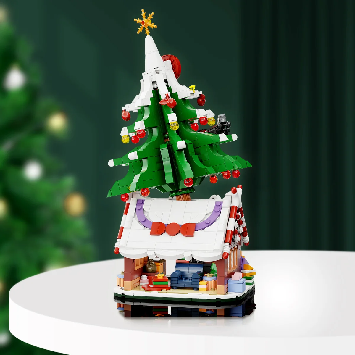 Christmas Gift Christmas Tree Building Block Elk Christmas House Santa Table Home Decor Bricks Set Toys For Children Kids Gift