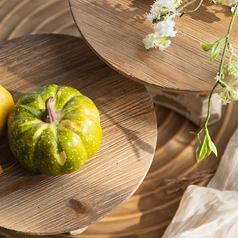 French Pedestal Plate Wooden Tray 6