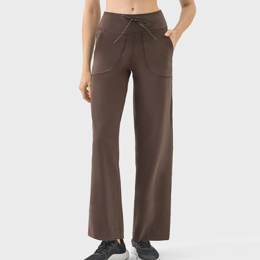 여성용 드로우백 스틸 로고 루즈 펜슬 팬츠, 하이 웨이스트 드로스트링, 피트니스 스웻팬츠, 러닝 바지, 여성 체육관 의류