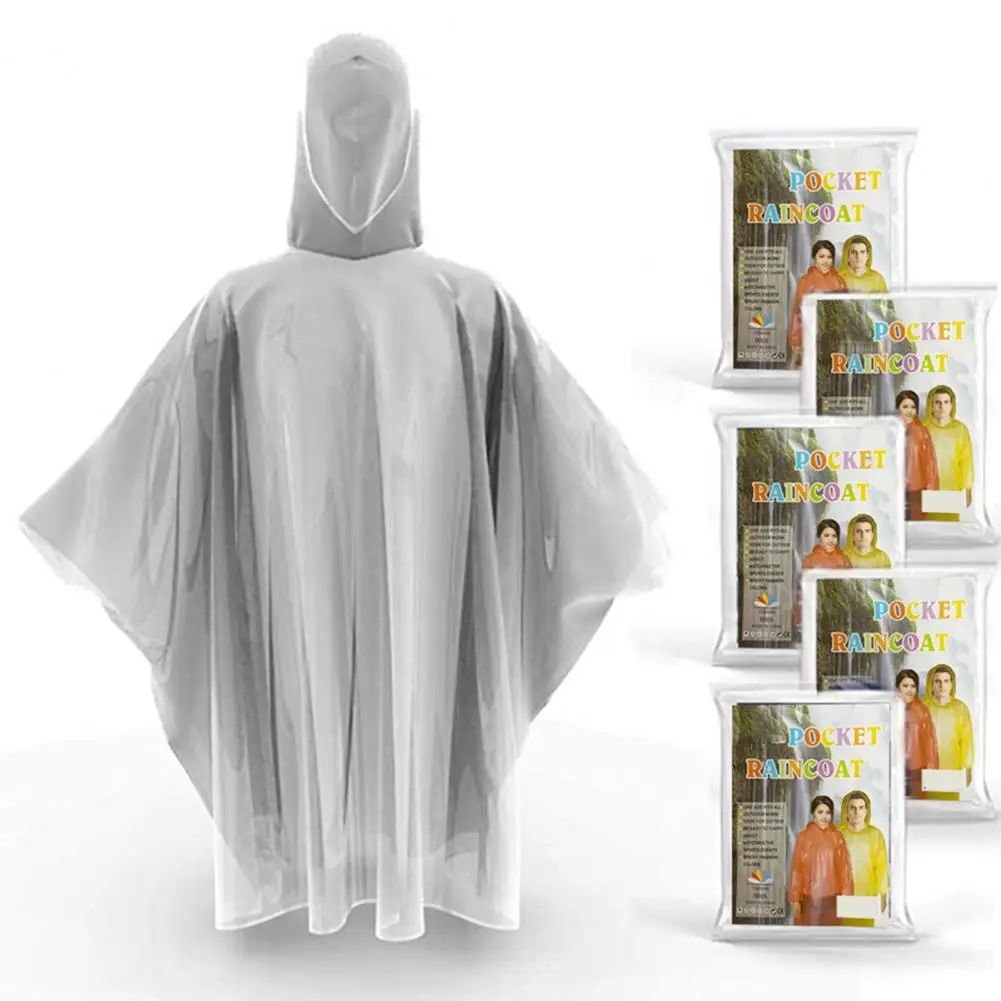 1 Set Raincoat Lightweight Disposable Rain Poncho Durable Convenient Hooded Rain Cape for Adults Children