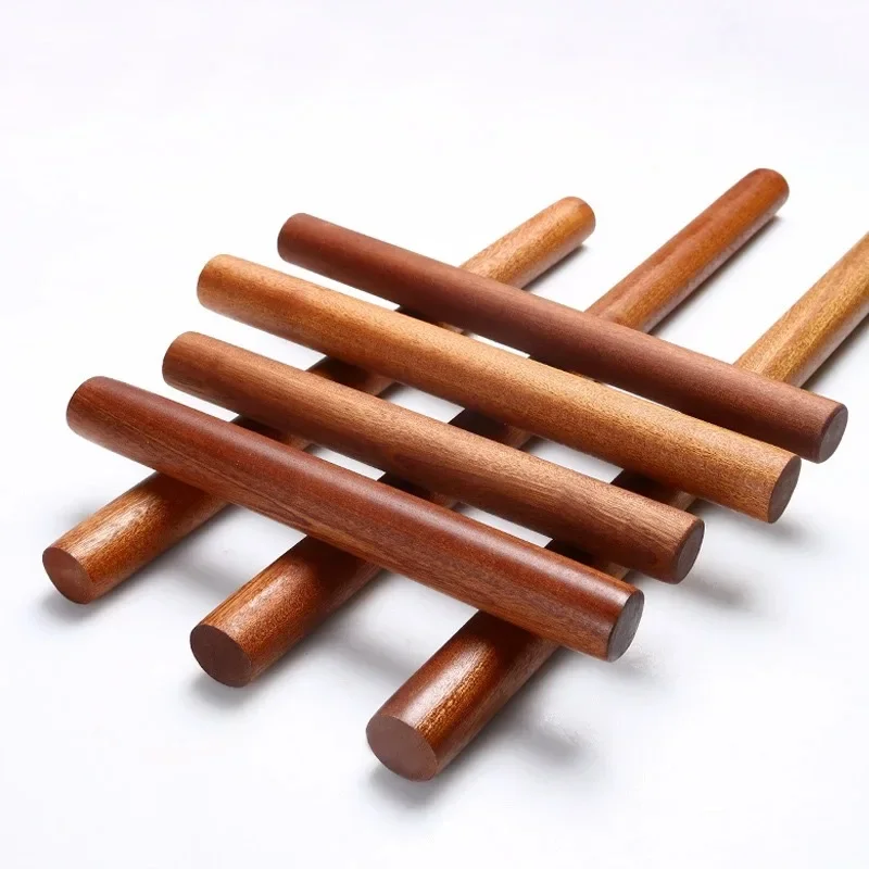 25/30cm Natural lacquerless rolling pin solid wood Baking Dumpling Pie Pastry Noodles Ebony Wood Rolling Pin Baking tools