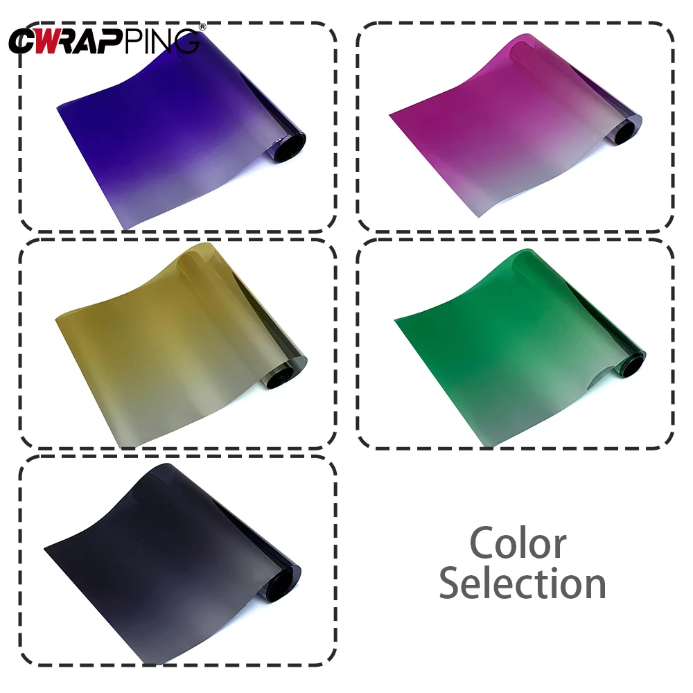 Car Front Windshield Sticker Thermal Insulation Sunscreen Waterproof Film Creative Gradient Dyed Sunshade 20X150cm car sunshade