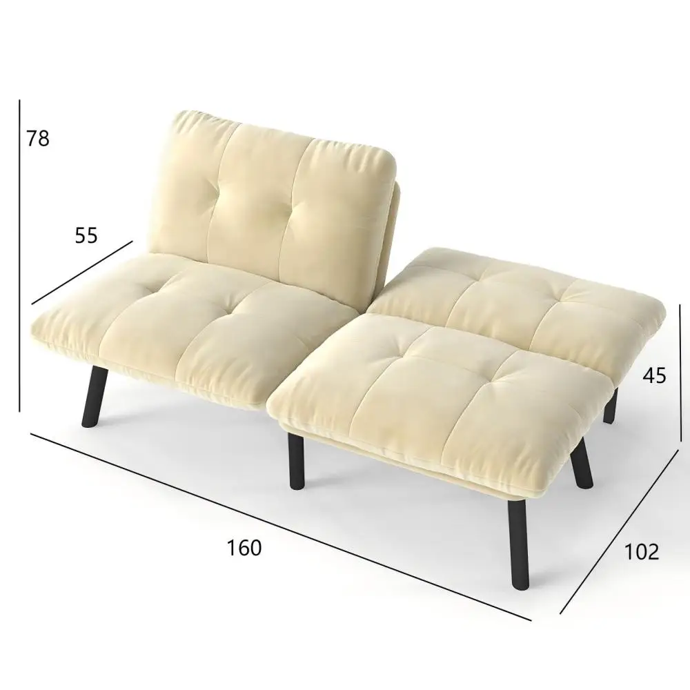 Multifunktionales umwandelbares Schlafsofa – 2-Sitzer-Futon mit klappbarem, hochdichtem Schaumstoff, Gästebett für kleine Räume, einfache Montage – Detail 26