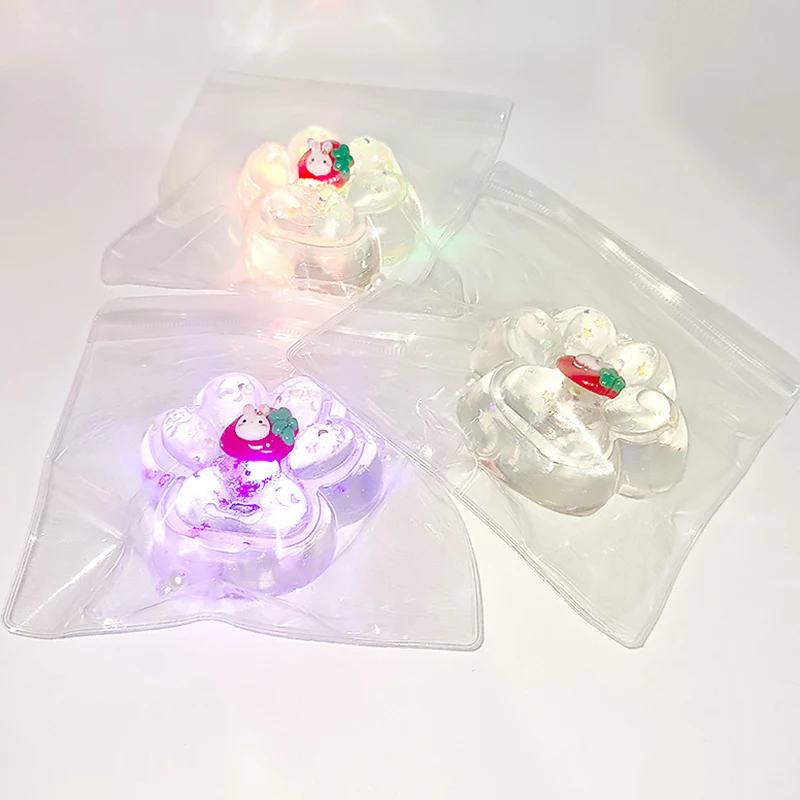 1PC Cartoon Cute Glowing Cat Paw TPR Cat Paw Slow Rebound Toy Funny Cat Claw Pinch Toy Lovely Cartoon Squeeze Cat Paw 6