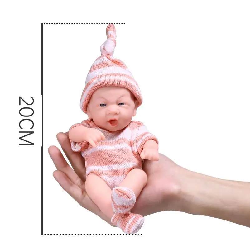 20CM Full Body Silicone Baby Doll Lifelike Reborn Doll Cute
