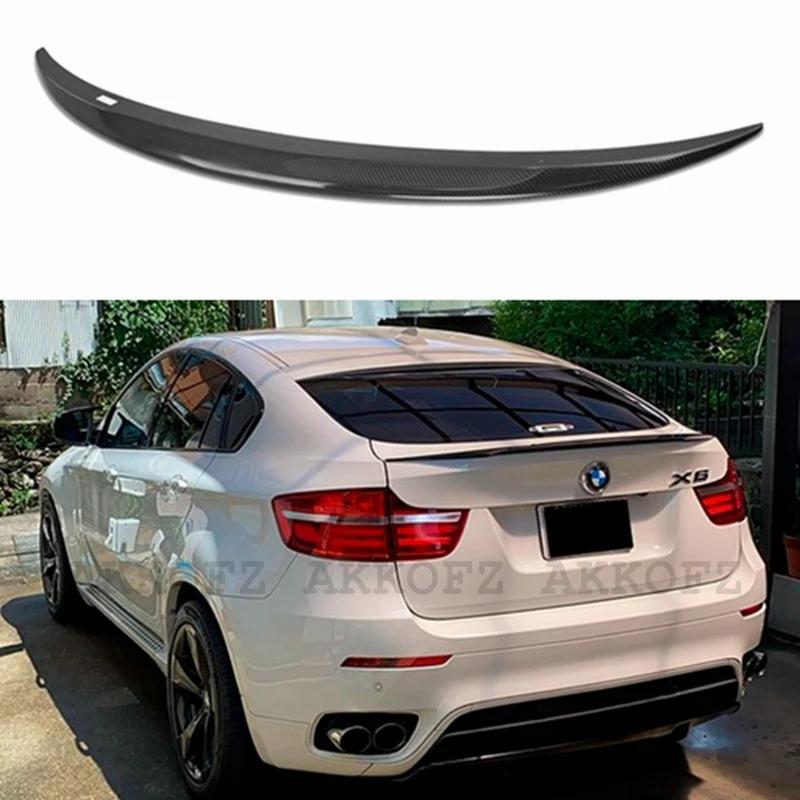 

Стильный задний спойлер из углеродного волокна для BMW X6 E71 P крыло багажника 2007-2014 FRP глянцевый черный кованый УГЛЕРОДНЫЙ