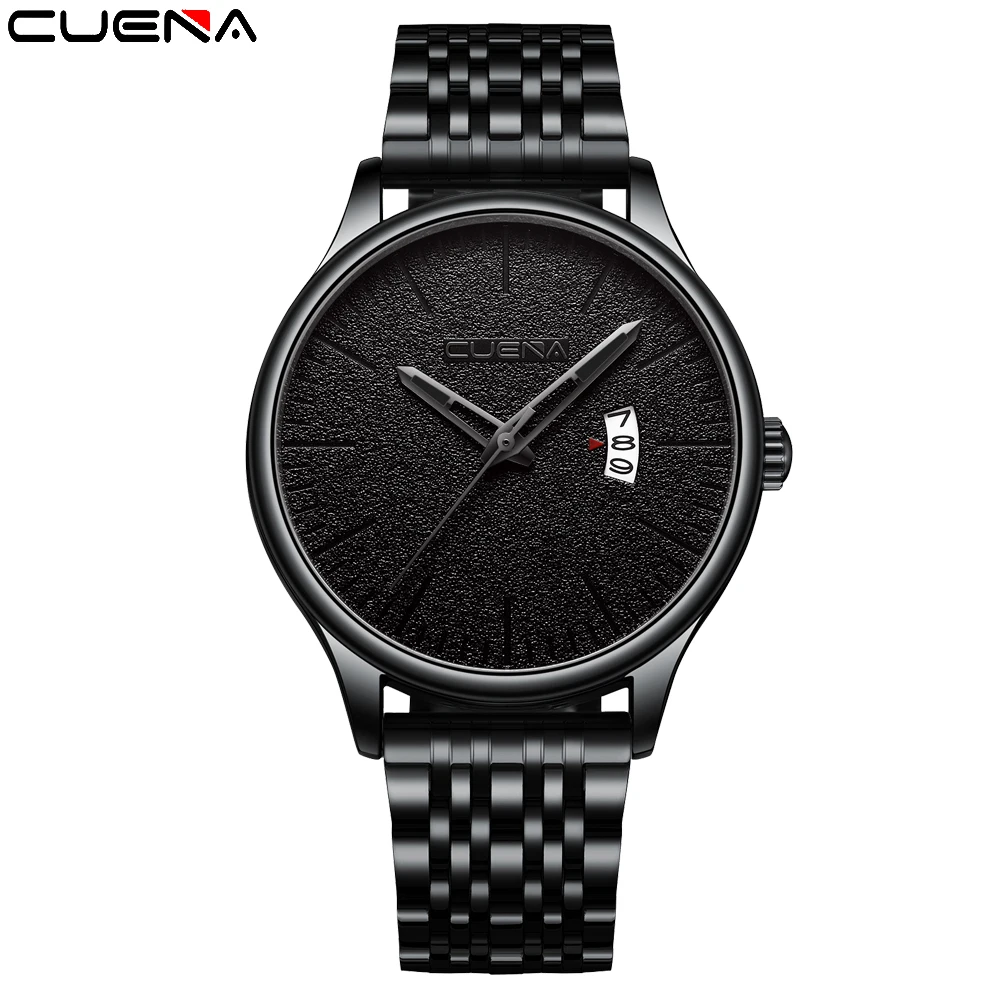 

CUENA Brand Men's Watch Stainless Steel Casual Luxury Waterproof Sports Watch Men's Quartz Watch with Date Relogio Saat