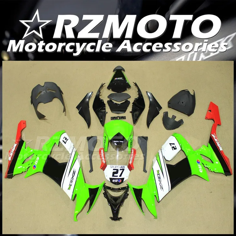 

Комплект обтекателей для мотоцикла из АБС-пластика, 4 подарка, подходит для KAWASAKI ZX-10R ZX10R 2008 2009 2010 08 09 10, комплект кузова, зеленый, черный