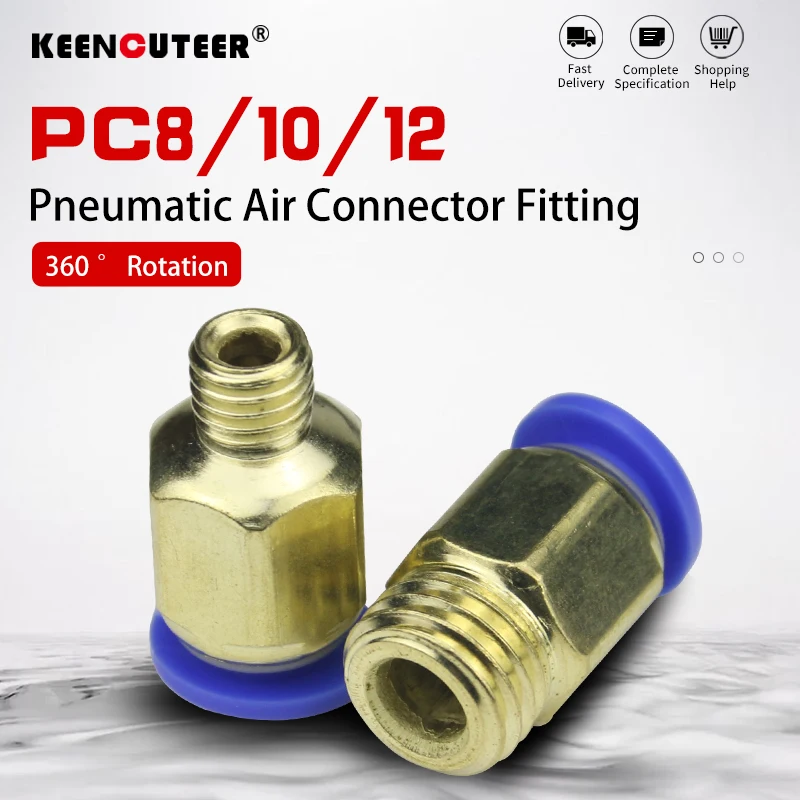 Acoplamentos Pneumáticos Push-on Retos Conexões de Acoplamento Rápido pc Pc8-m5 Pc8-m6 Pc8-m10 Pc8-m12 Tubo de Mangueira de Compressão 10 20 30