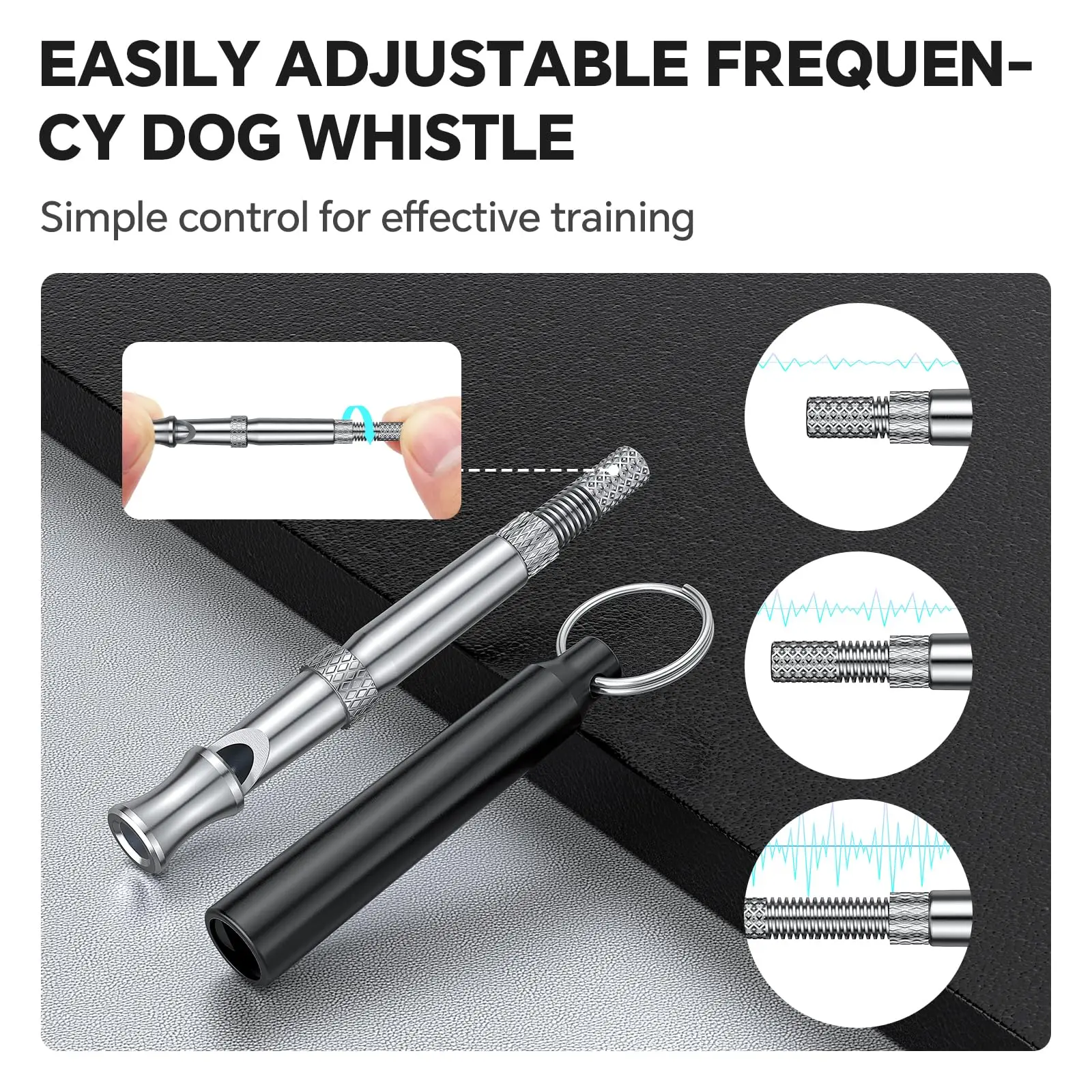 Dog Whistle,Dog Training Whistle with Lanyard,2 Pcs Adjustable Ultrasonic Silent Dog Recall Whistles,Whistle to Stop Barking