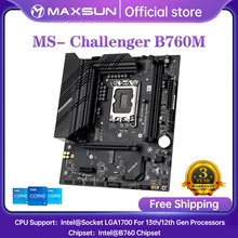 MAXSUN B760M Mãe Soquete LGA1700 Para 13th 12th Gen Processadores DDR4 SATA3 M.2 M-ATX Suporta CPU12100 12400 12700 13600K/F