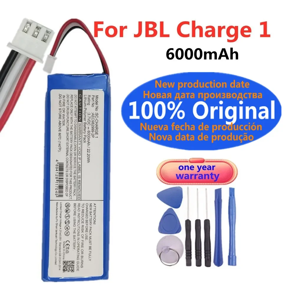 

Новый оригинальный аккумулятор для динамика, аккумулятор для JBL Charge 1 6000 мАч, аккумулятор для динамика с высокой емкостью Bluetooth