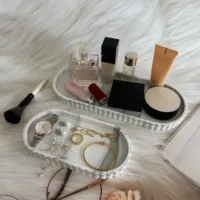 Bathroom Vanity Tray  Silicone Bathroom Trays for Counter, Decor Soap Dispenser Countertop Tray for Kitchen Sink Organization 1