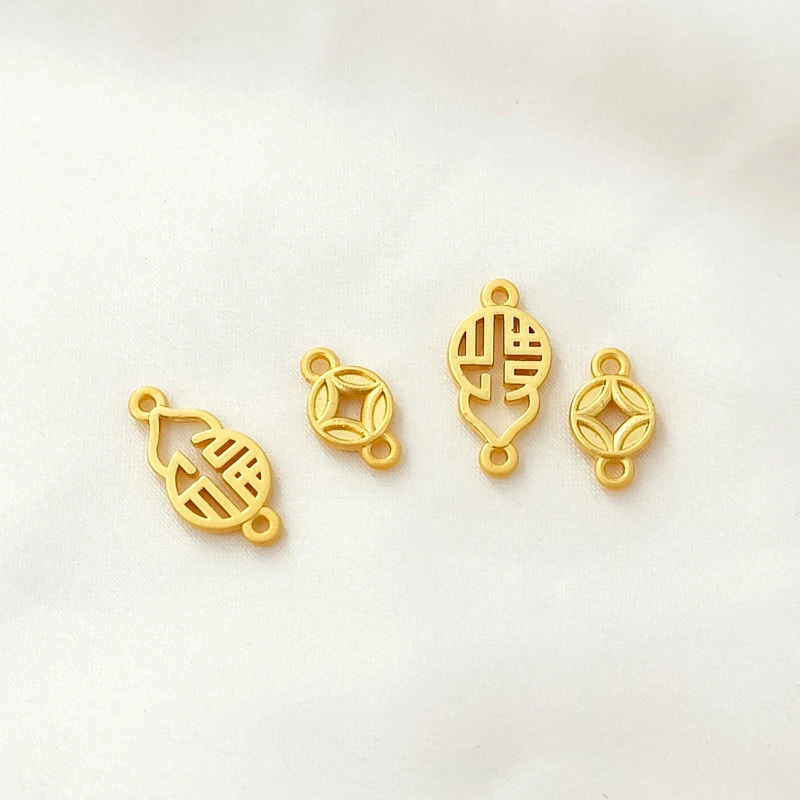 

6 pieces Dumb gold Chromatic complex copper Fortune gourd Pendant DIY jewelry discovery Necklace Connecting accessories