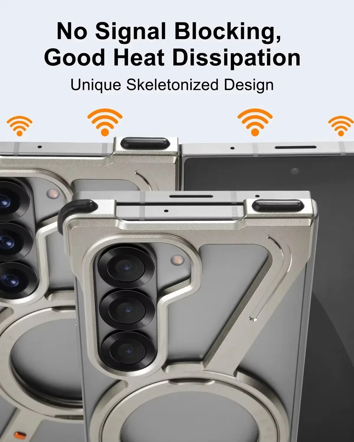 Eary Frameless Case for Galaxy Z Fold 7 With 360°Rotataion Magnetic Stand Metal Aluminium Shell Shockproof Protector Phone Cover