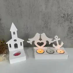 Bird Anchor House Silicone Candle Molds Heart Houses Concrete Moulds Casting Molds Gypsum Candle Holder Decoration Resin Mould