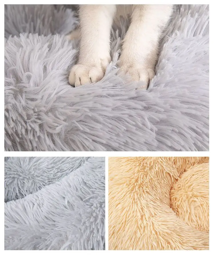 Title 9, Round Plush Dog Bed Kennel Cat Cushion Washable...