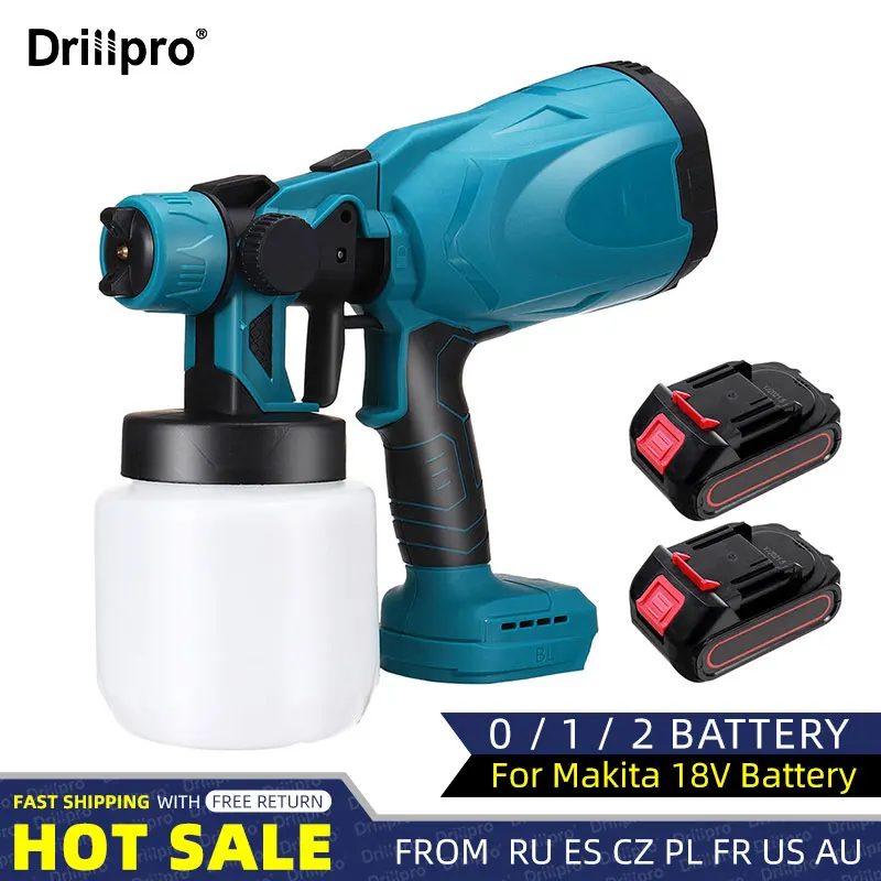 Drillpro 800ML Cordless Electric Spray Gun With Lithium ion Battery