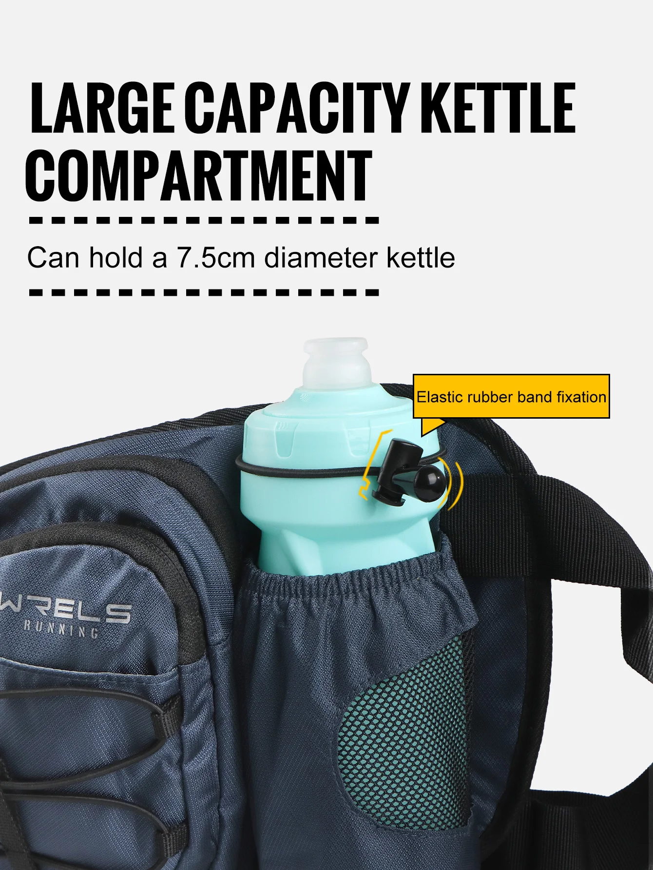 WRELS Gürteltasche, wasserdichte Sport-Gürteltasche, leichte Hüfttasche, Flaschenhalter, verstellbare Gürteltasche, Laufen, Marathon, Bauchtasche – Detail 9