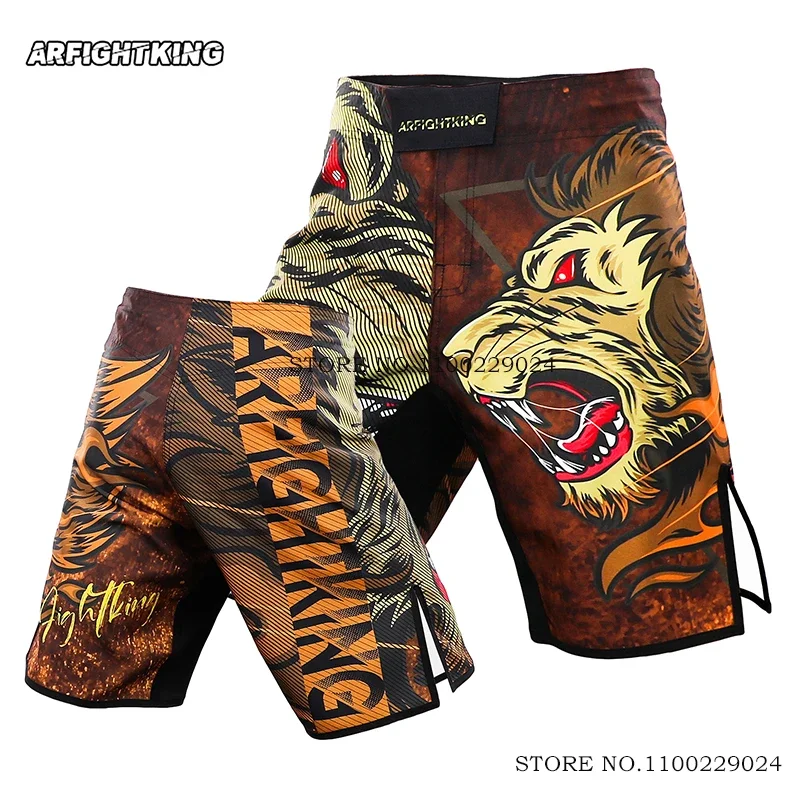 

MMA Shorts Tiger Printing Fight Shorts Muay Thai Boxing Pants Gym Fitness Cage Fighting Grappling Sparring Free Combat Trunks